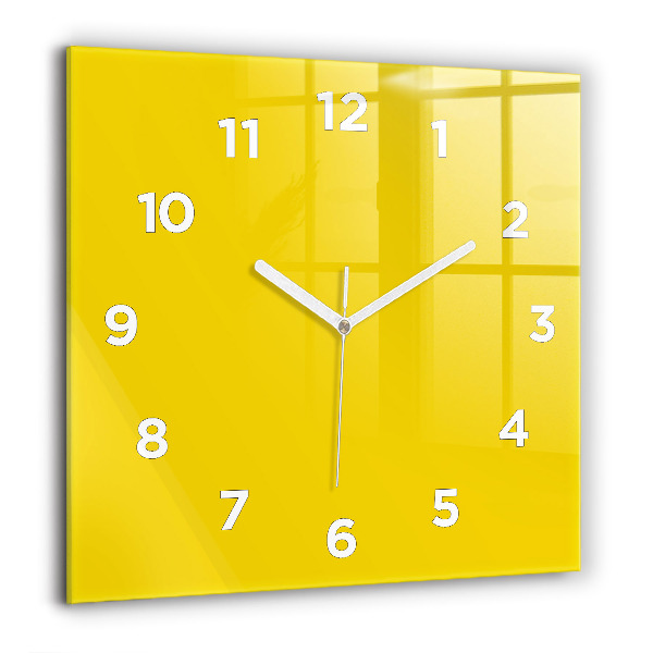 Reloj de pared cuadrado Color amarillo claro