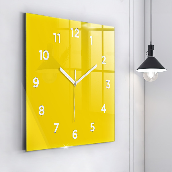 Reloj de pared cuadrado Color amarillo claro