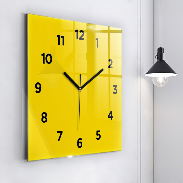 Reloj de pared cuadrado Color amarillo claro