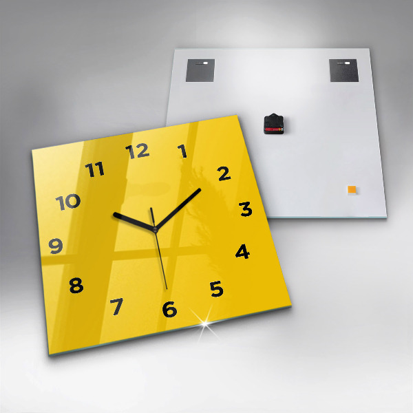Reloj de pared cuadrado Color amarillo claro