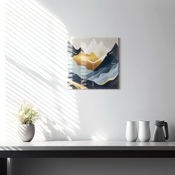 Reloj cuadrado Montañas abstractas