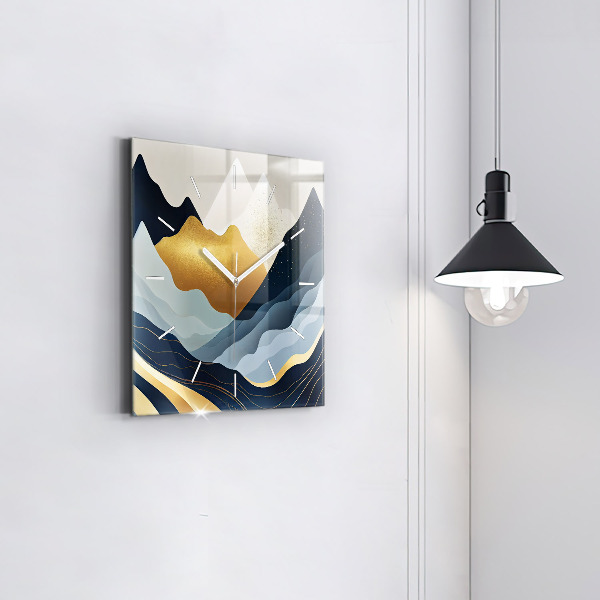 Reloj cuadrado Montañas abstractas