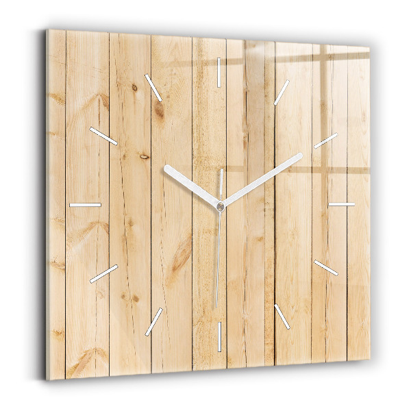Reloj de pared cuadrado Tablones de madera
