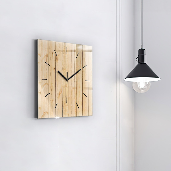 Reloj de pared cuadrado Tablones de madera