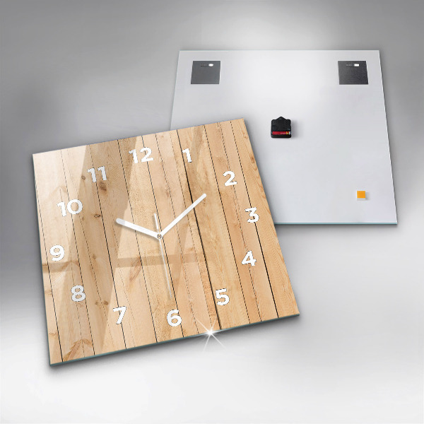 Reloj de pared cuadrado Tablones de madera