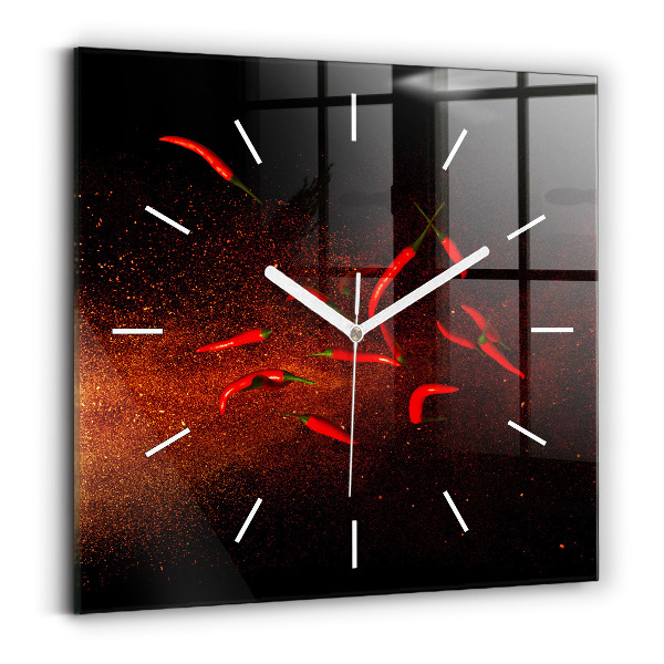 Reloj de pared cuadrado Pimientos picantes