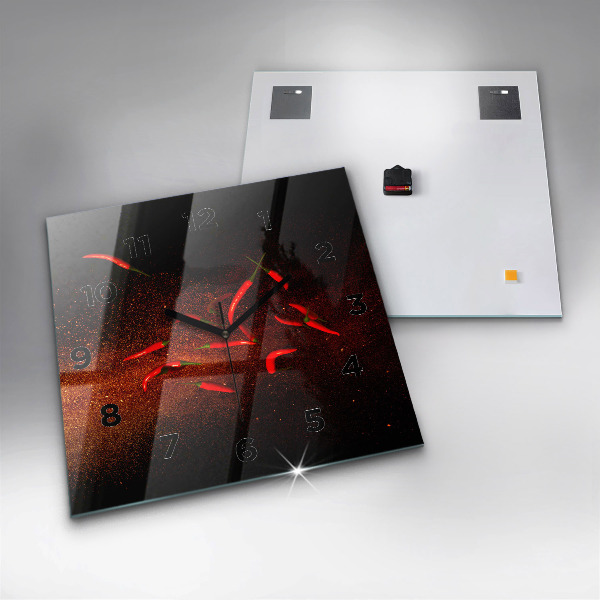 Reloj de pared cuadrado Pimientos picantes