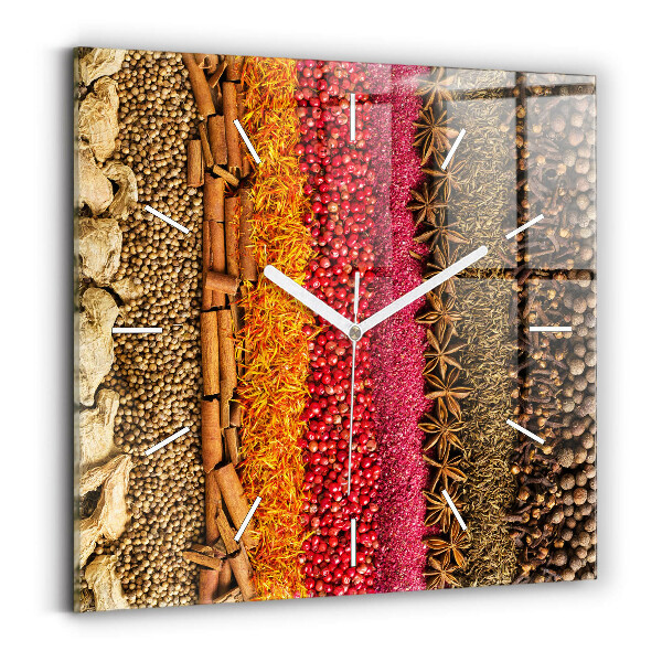 Reloj de pared cuadrado Filas de especias