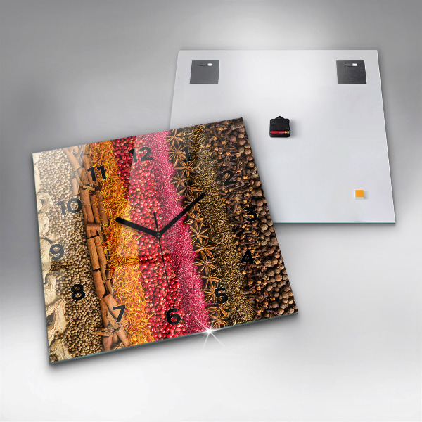 Reloj de pared cuadrado Filas de especias