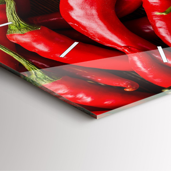 Reloj cuadrado Pimientos picantes