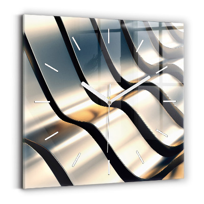 Reloj de pared cuadrado Patrón plateado