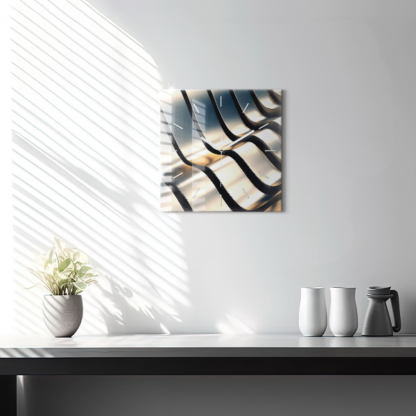 Reloj de pared cuadrado Patrón plateado