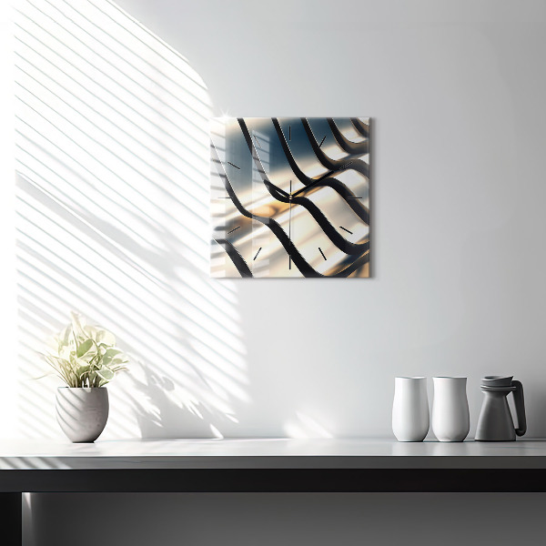 Reloj de pared cuadrado Patrón plateado