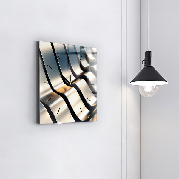 Reloj de pared cuadrado Patrón plateado