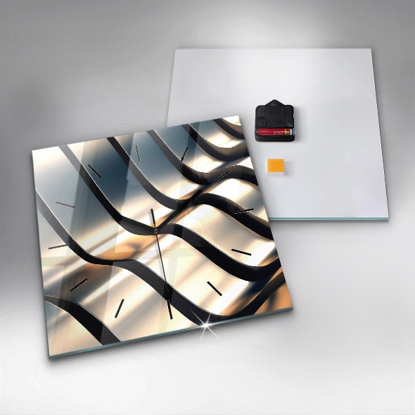 Reloj de pared cuadrado Patrón plateado