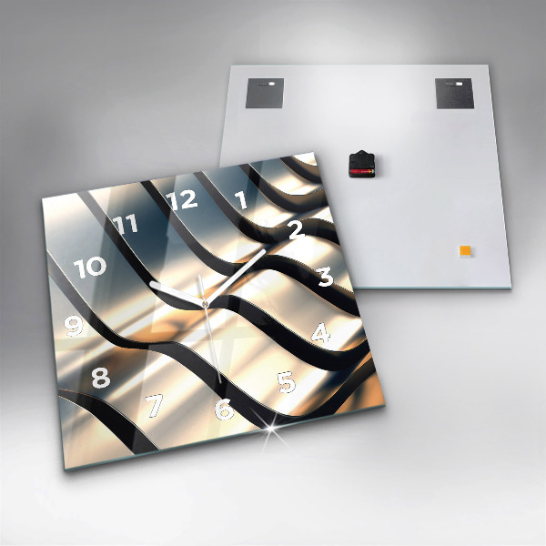 Reloj de pared cuadrado Patrón plateado