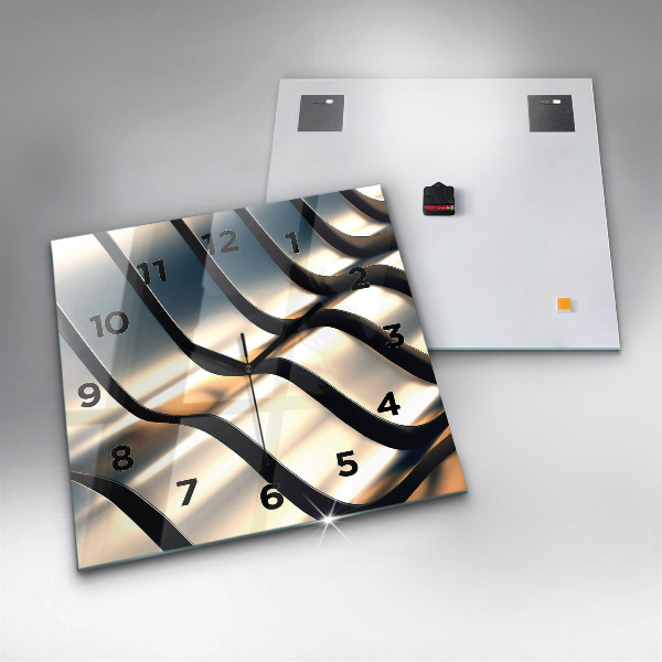 Reloj de pared cuadrado Patrón plateado