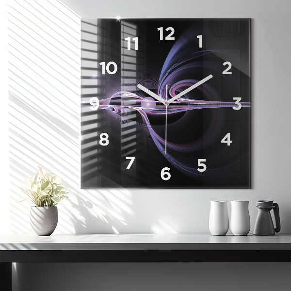 Reloj de pared cuadrado Abstracción violeta