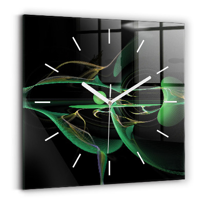 Reloj cuadrado Abstracción verde