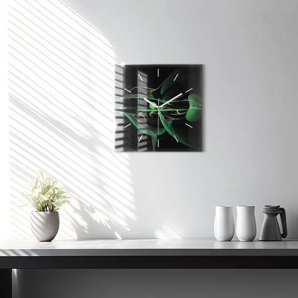 Reloj cuadrado Abstracción verde