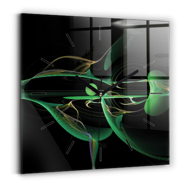 Reloj cuadrado Abstracción verde