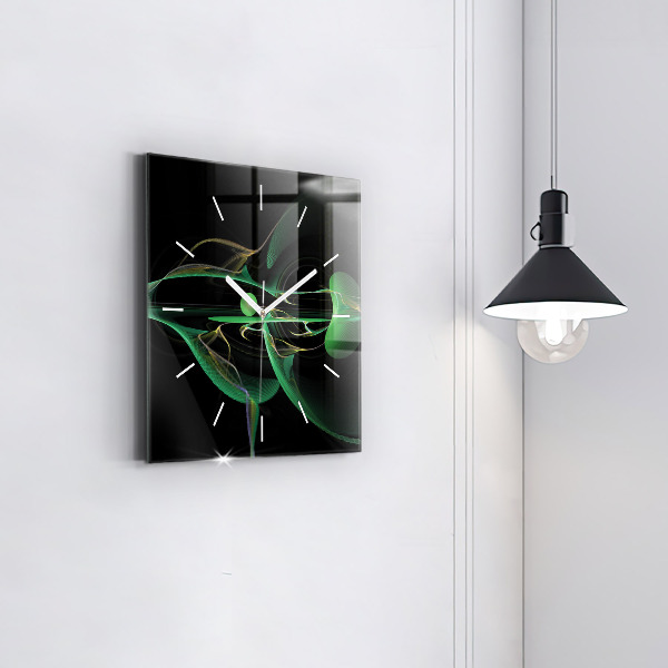 Reloj cuadrado Abstracción verde