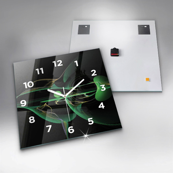 Reloj cuadrado Abstracción verde
