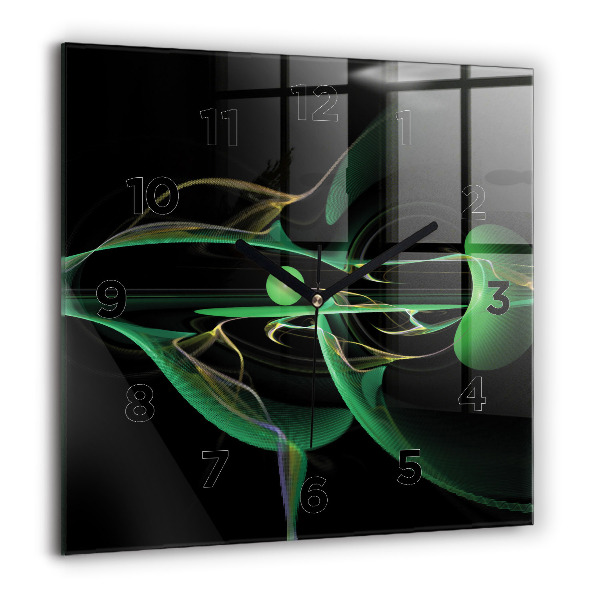 Reloj cuadrado Abstracción verde
