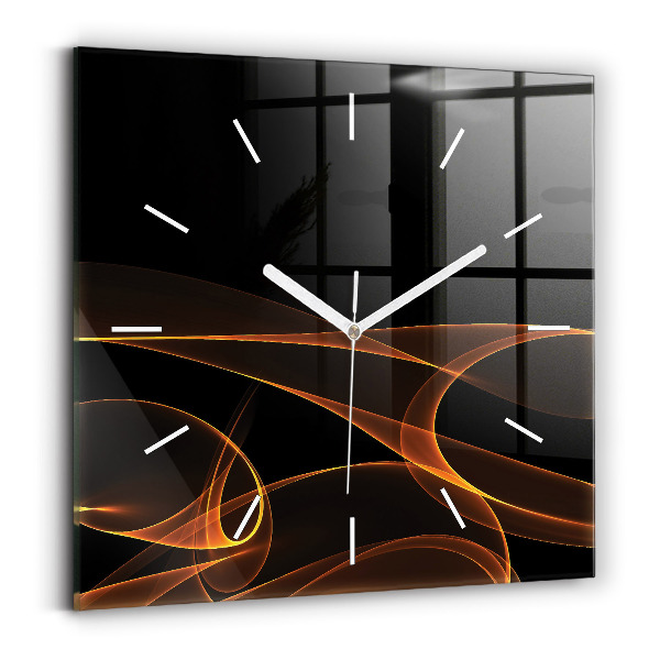Reloj de pared cuadrado Líneas naranjas