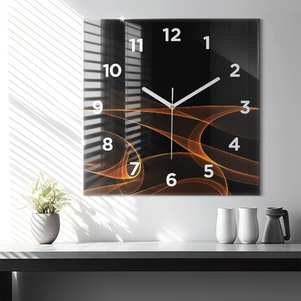 Reloj de pared cuadrado Líneas naranjas