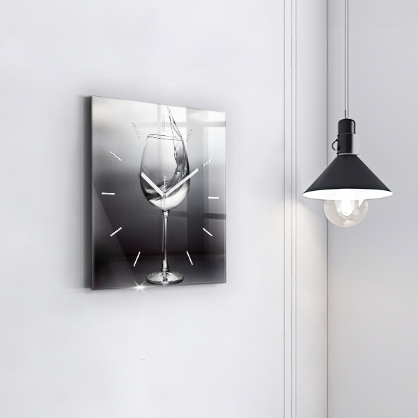Reloj de pared cuadrado Copa de vino