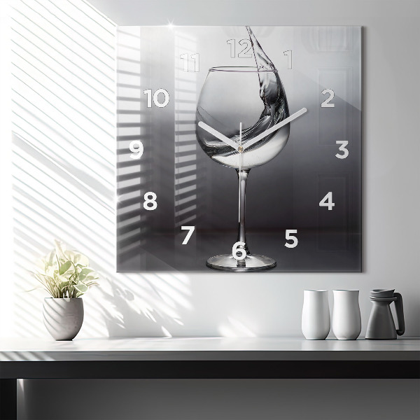 Reloj de pared cuadrado Copa de vino