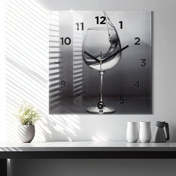 Reloj de pared cuadrado Copa de vino