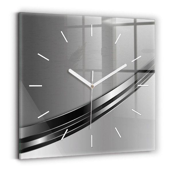 Reloj cuadrado Líneas plateadas