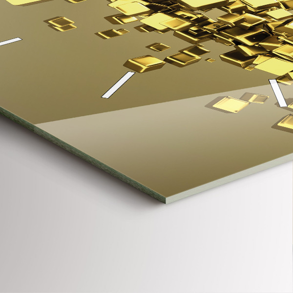 Reloj de pared cuadrado Cuadrados dorados