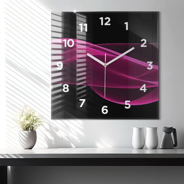 Reloj de pared cuadrado Abstracción rosa