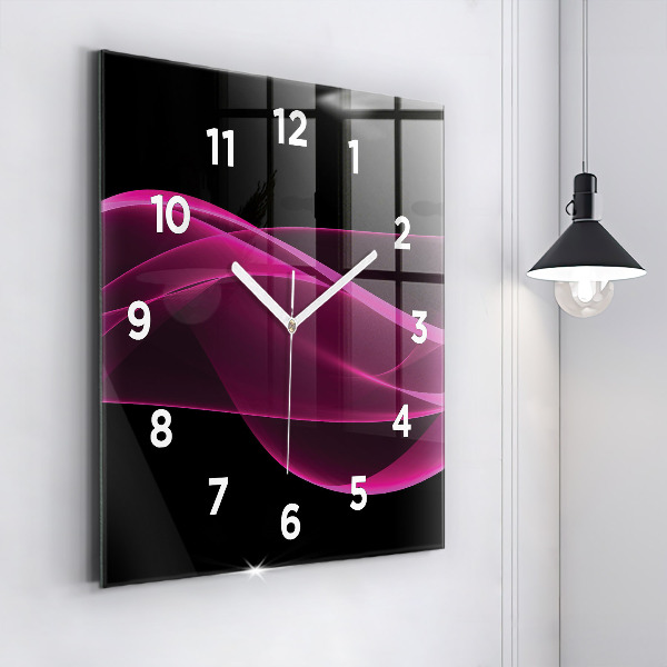 Reloj de pared cuadrado Abstracción rosa
