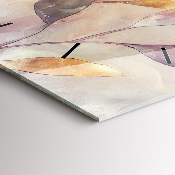 Reloj de pared cuadrado Hojas abstractas boho