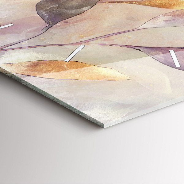 Reloj de pared cuadrado Hojas abstractas boho