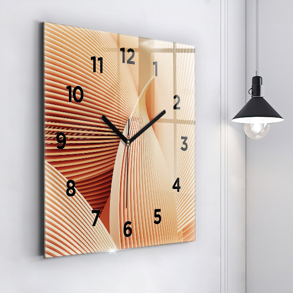 Reloj de pared cuadrado Ola abstracta