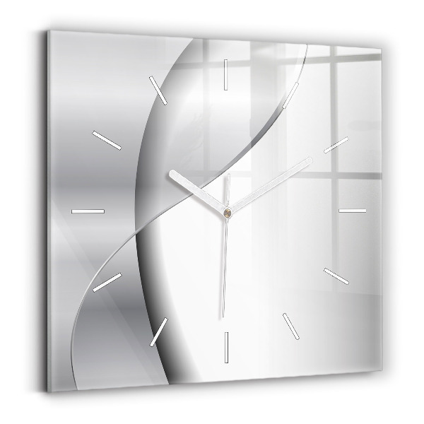 Reloj cuadrado Abstracción plateada