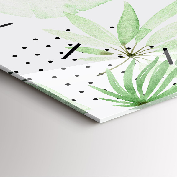 Reloj de pared cuadrado Hojas verdes