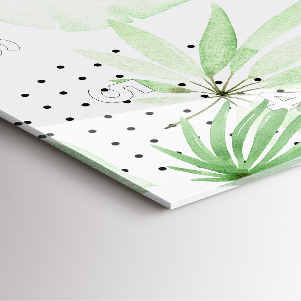 Reloj de pared cuadrado Hojas verdes