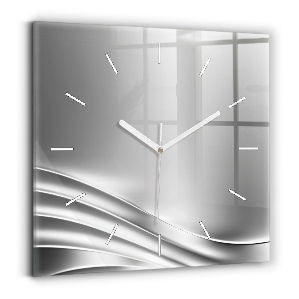 Reloj cuadrado Abstracción plateada