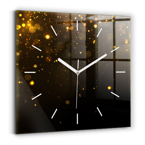 Reloj de pared cuadrado Polen dorado
