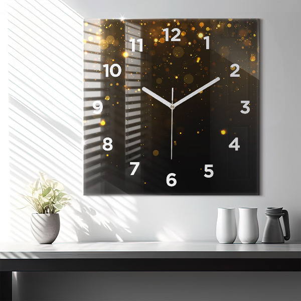 Reloj de pared cuadrado Polen dorado