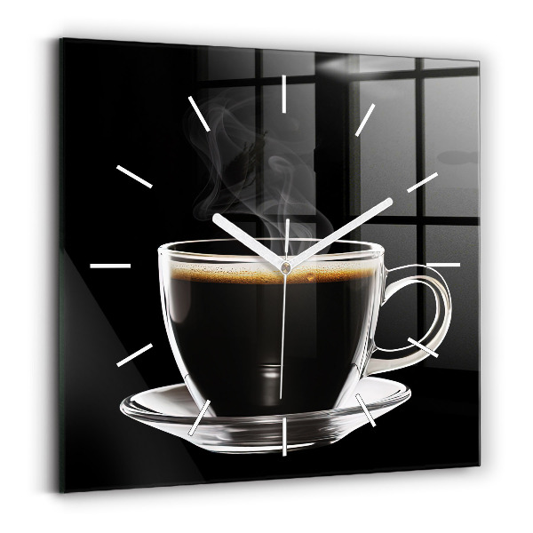 Reloj de pared cuadrado Café negro