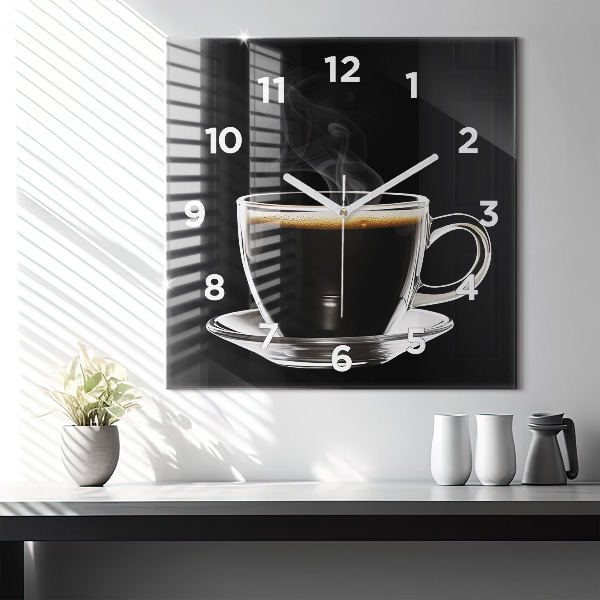 Reloj de pared cuadrado Café negro