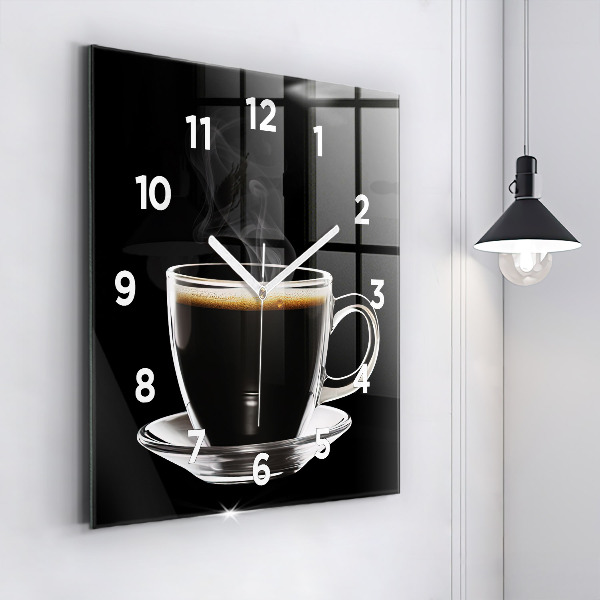 Reloj de pared cuadrado Café negro