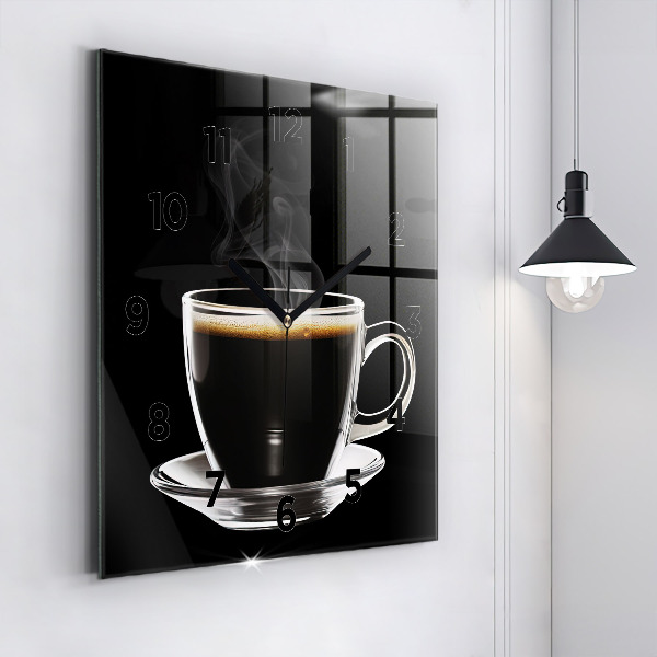 Reloj de pared cuadrado Café negro